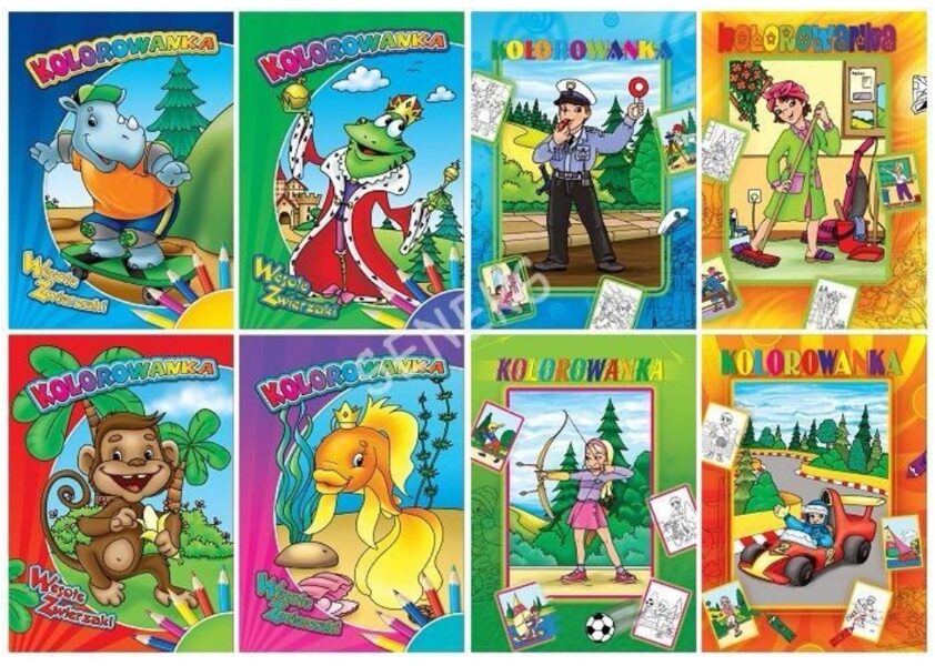 Spalvinimo knygutės, trafaretai