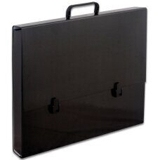 Portfelis kartoninis A3 EURO su rankena, juodas