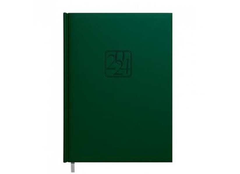 Darbo knyga A5 Baladek 2024 m. , kietu PVC viršeliu, tamsiai žalia