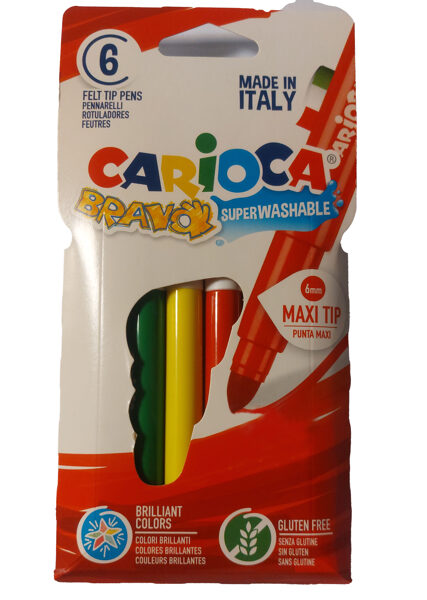 Flomasteriai BRAVO CARIOCA, 6 spalvų