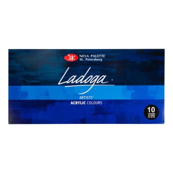 Akrilinių dažų rinkinys LADOGA 10 sp. po 46 ml.