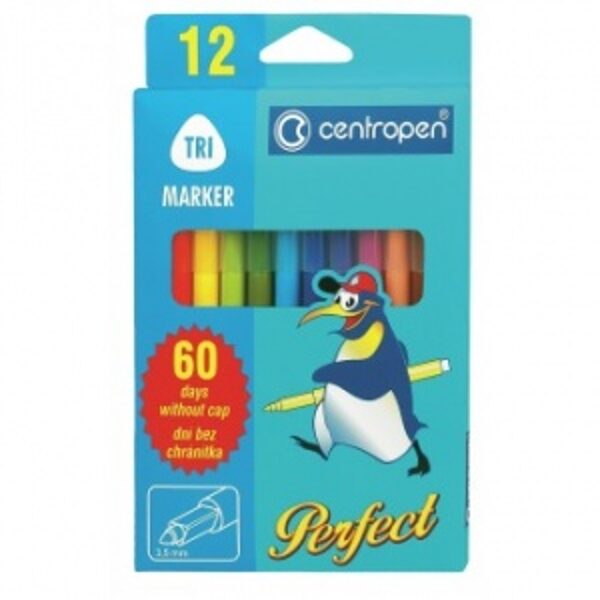 Flomasteriai "Perfekt" Centropen, 12 spalvų