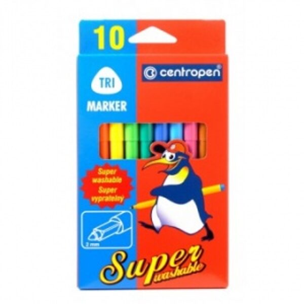 Flomasteriai Superwashable 10 spalvų CENTROPEN