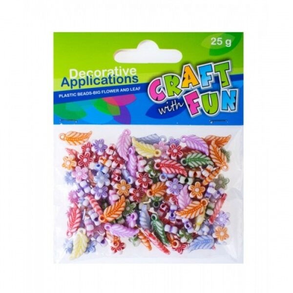 Karoliukų rinkinys papuošalams "Gėlės ir lapai", 25 gr. CRAFT-FUN