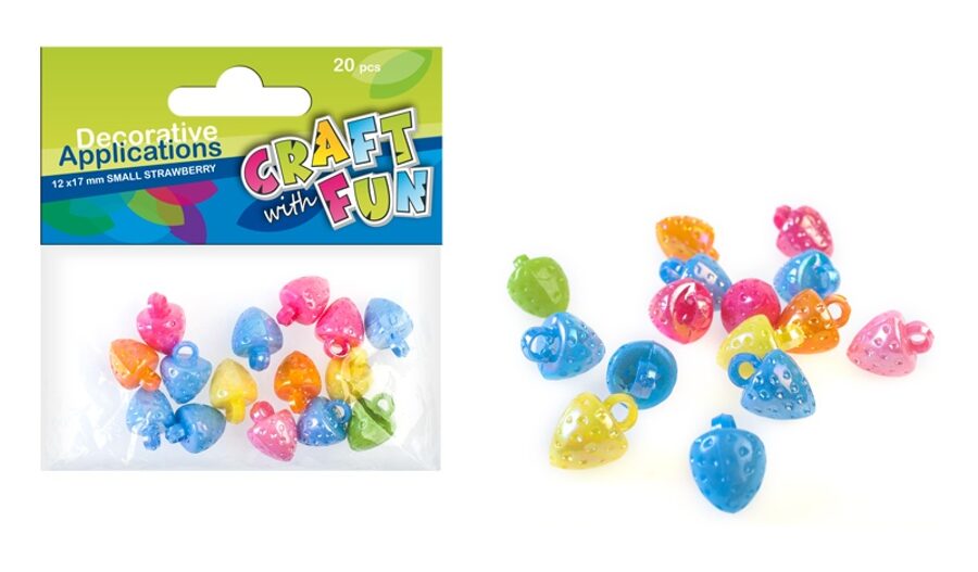 Karoliukų-pakabukų rinkinys papuošalams "Braškės" CRAFT-FUN