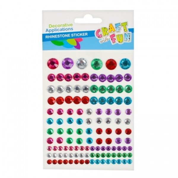 Lipnūs dekoratyviniai kristalai CRAFT-FUN, įvairių spalvų ir dydžių, 120vnt.