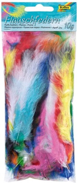 Dekoratyvinių plunksnų rinkinys 10 g, įvairių spalvų FOLIA
