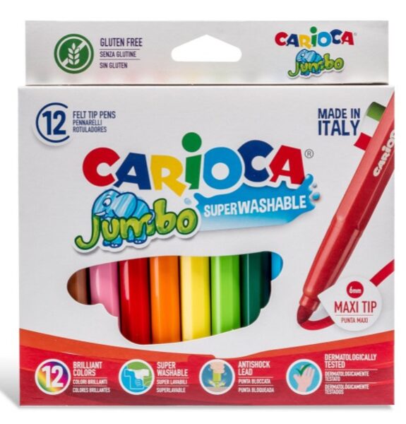 Flomasteriai JUMBO CARIOCA, 12 spalvų
