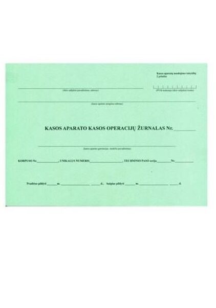 Kasos operacijų žurnalas A4 horizontalus segtas