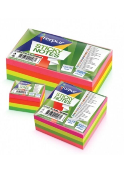 Lipnūs lapeliai Forpus, Neon, 75x75mm, spalvoti, kubas (1x320)