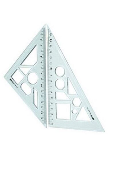 Trikampių rinkinys 16cm, 45 ir 30 laipsnių kampų, AMOS