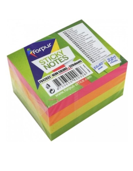 Lipnūs lapeliai Forpus, Neon, 50x40mm, spalvoti, kubas (1x320)