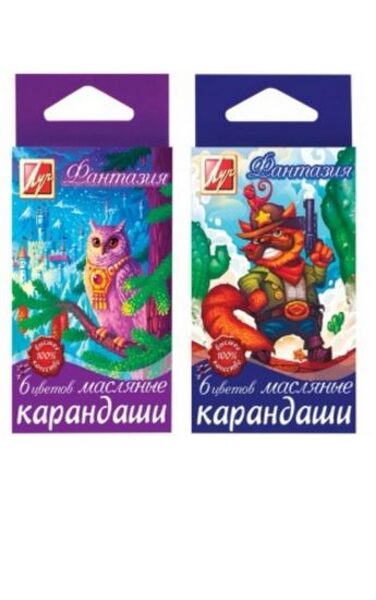 Aliejiniai pieštukai "Fantazija" LUČ, 6 spalvų