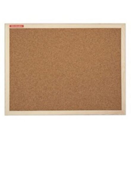 Kamštinė skelbimų lenta su mediniu rėmu 60 x 40 cm. 