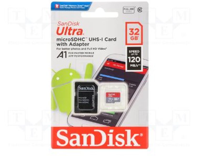 SANDISK micro SDHC UHS - I kortelė. 32GB, 120 MB/s