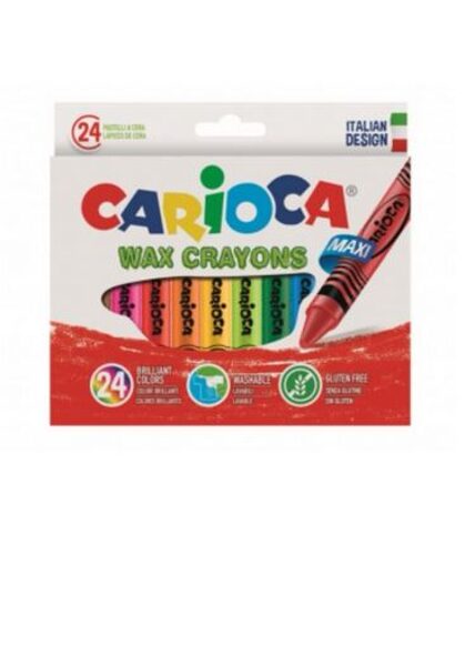 Vaškiniai pieštukai JUMBO CARIOCA, 24 spalvų