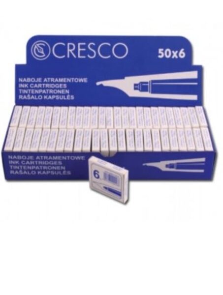 Rašalo kapsulės 6vnt Cresco, mėlynos