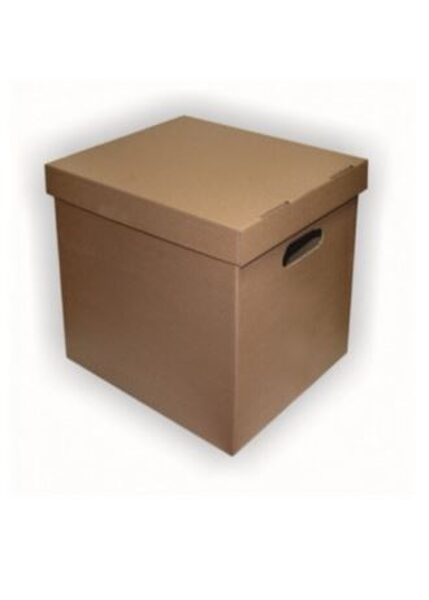 Archyvinė dėžė su dangčiu 360x290x350mm, rudas gofro kartonas