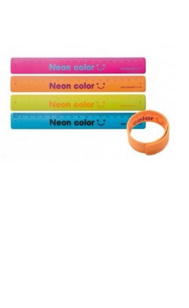 Liniuotė susisukanti 18cm DELI, "Neon color"