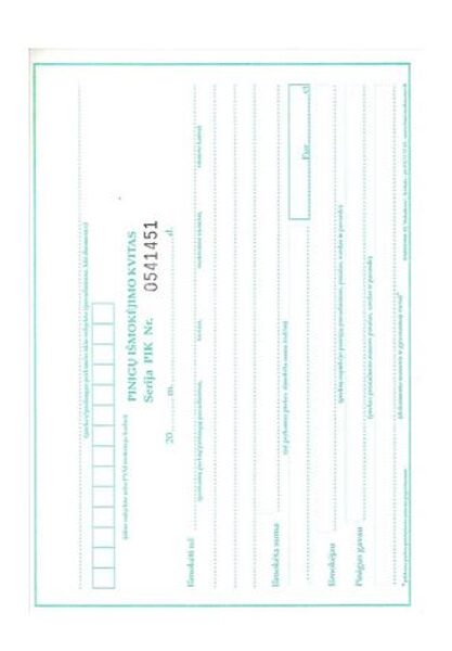 Pinigų išmokėjimo kvitas A5 su numeracija