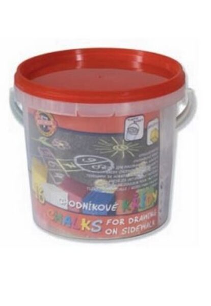 Spalvotos kreidos rinkinys asfaltui (kibirėlis) 16 vnt.