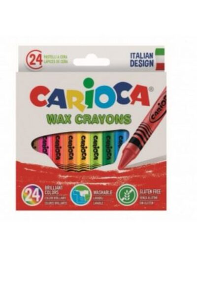 Vaškiniai pieštukai CARIOCA, 24 spalvų