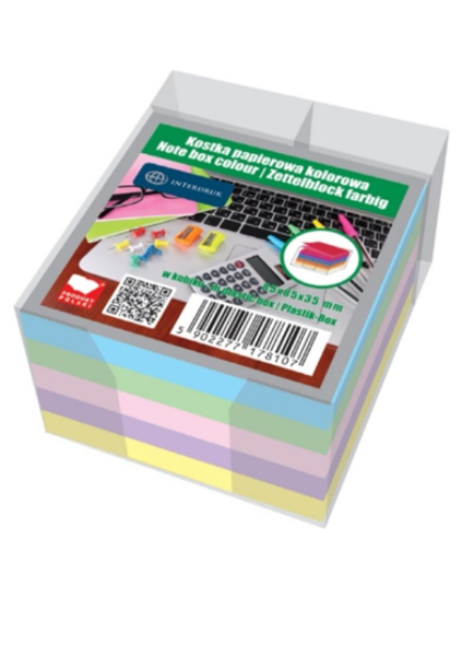 Lapeliai užrašams spalvoti 85x85mm, 700 lapelių, INTERDRUK, dėžutėje