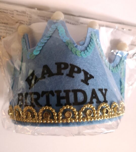 Karūna Happy Birthday žydra 1vnt