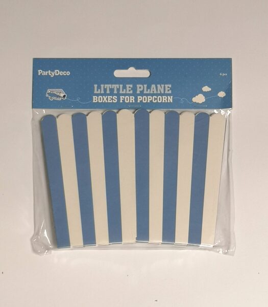 Dėžutės popkornams, 6vnt 7,5x7,5x12,5 kartoninė