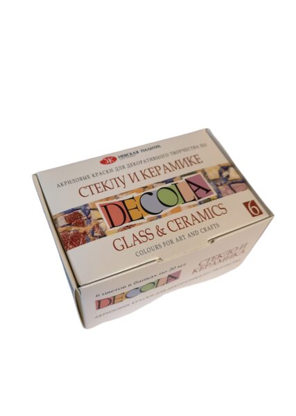 Akrilinių dažų rinkinys stiklui ir keramikai "DECOLA" 6 spalvų