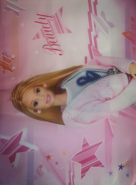 Vokas su plastikiniu spaustuku "Barbie" A4