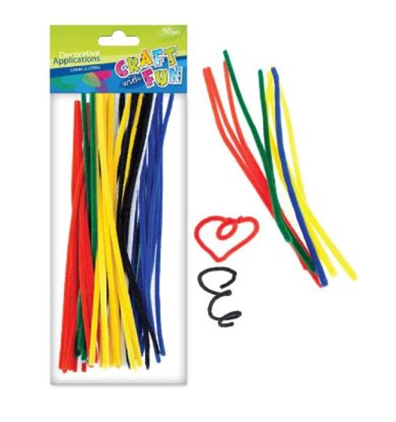 Šenilo vielos strypeliai, 100 vnt, 30cm