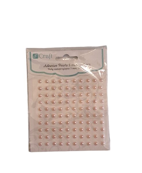 Dekoratyviniai perlai, rožiniai, 5mm, 100vnt