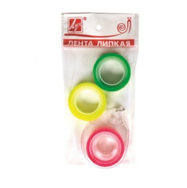 Lipnių juostelių rinkinys su laikikliu 12 mm*10 m LUČ, fluorescencinės sp.