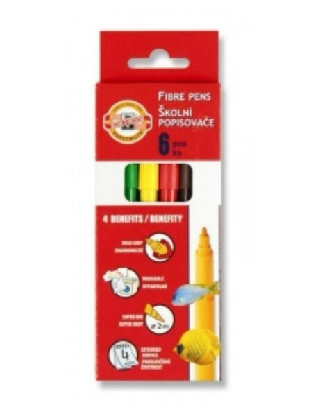 Flomasteriai "Žuvytė" Koh-I-Noor, 6 spalvų