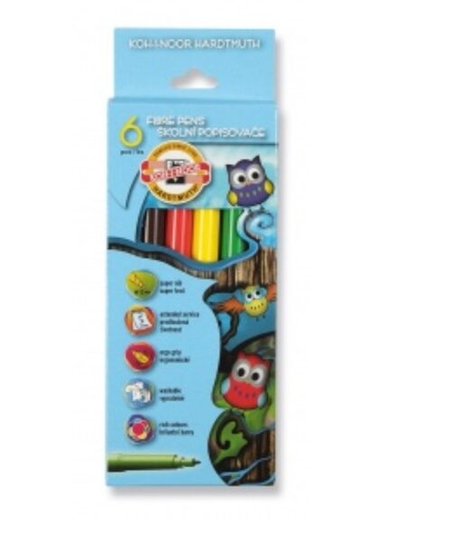 Flomasteriai Koh-I-Noor, 6 spalvų