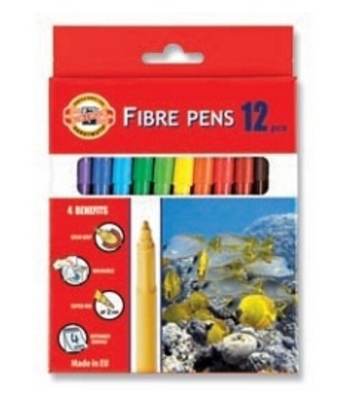 Flomasteriai "Žuvytė" Koh-I-Noor, 12 spalvų