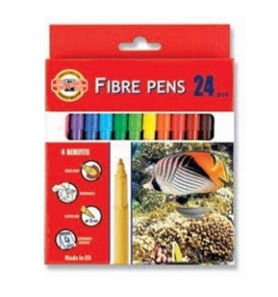 Flomasteriai "Žuvytė" Koh-I-Noor, 24 spalvų