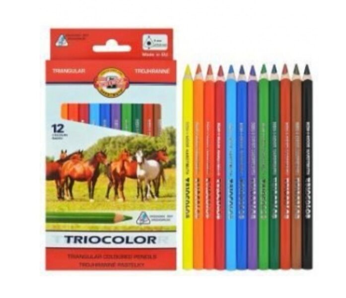 Spalvoti pieštukai tribriauniai "Triocolor Jumbo" Koh-I-Noor, 12 spalvų