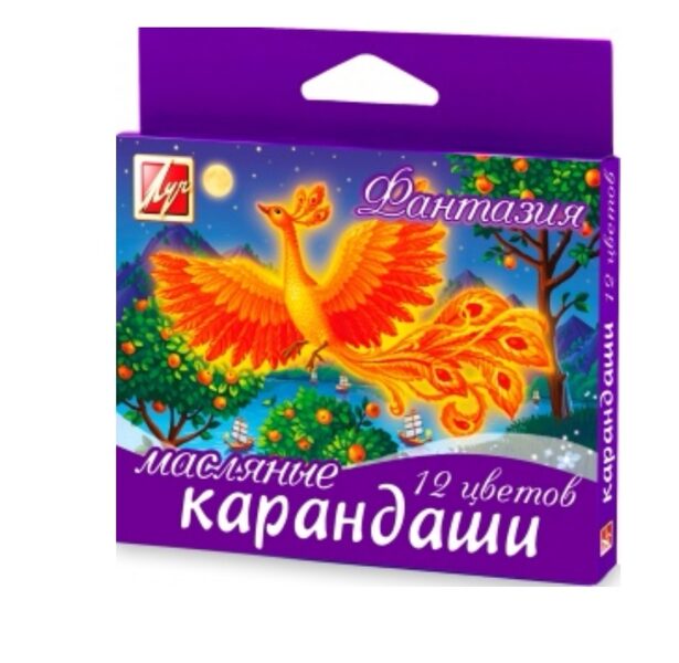 Aliejiniai pieštukai "Fantazija" LUČ, 12 spalvų