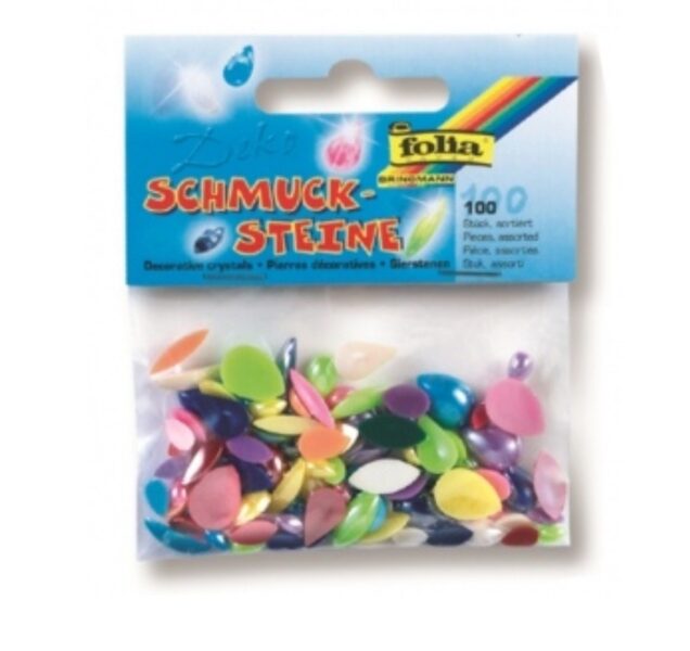 Dekoratyviniai kristalai perlamutriniai 100 vnt, FOLIA