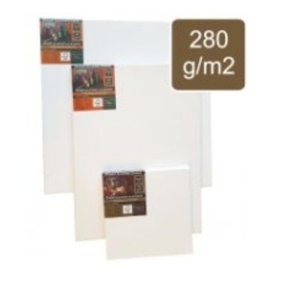 Drobė gruntuota ant porėmio, 280 gr. medvilnė, 60x60 cm