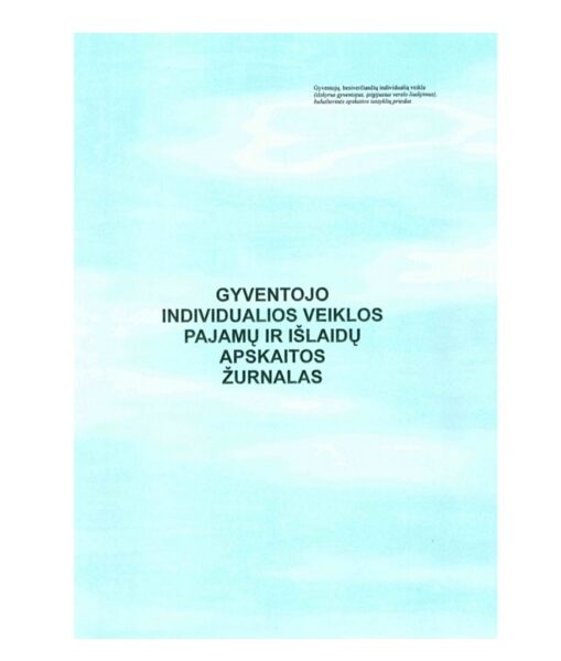 Gyventojo individualios veiklos pajamų-išlaidų apskaitos žurnalas