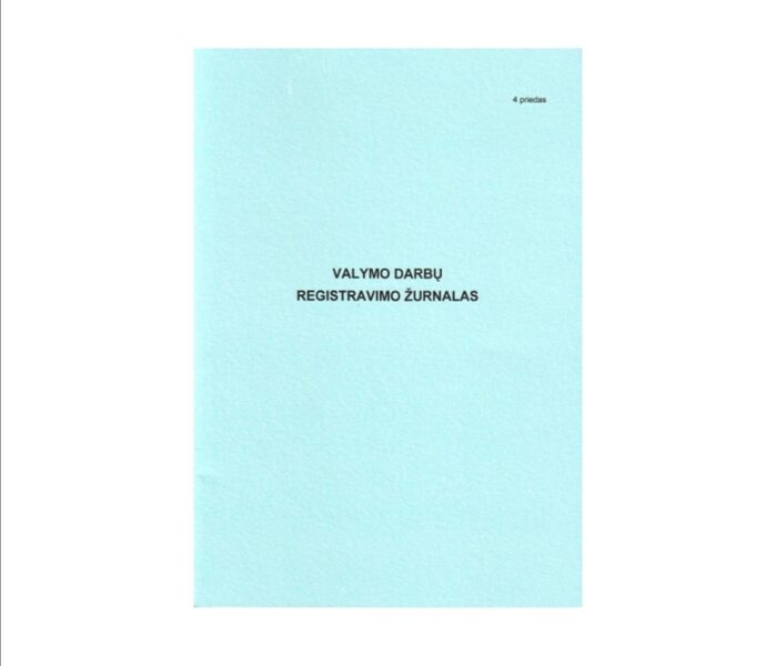 Valymo darbų registravimo žurnalas