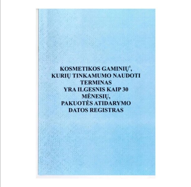 Kosmetikos gaminių pakuotės atidarymo datos registras