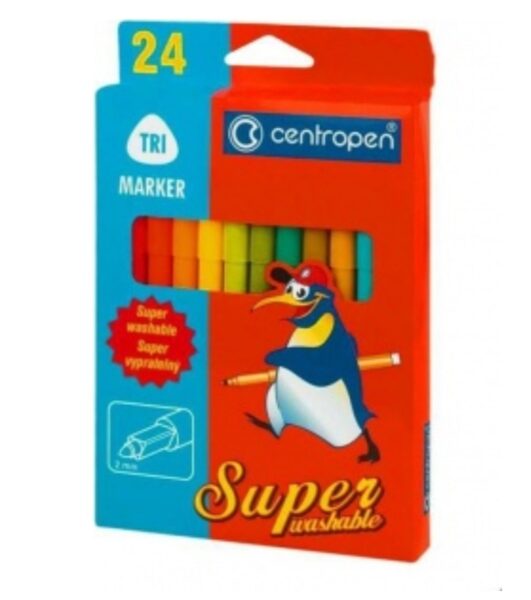 Flomasteriai Superwashable 24 spalvų CENTROPEN