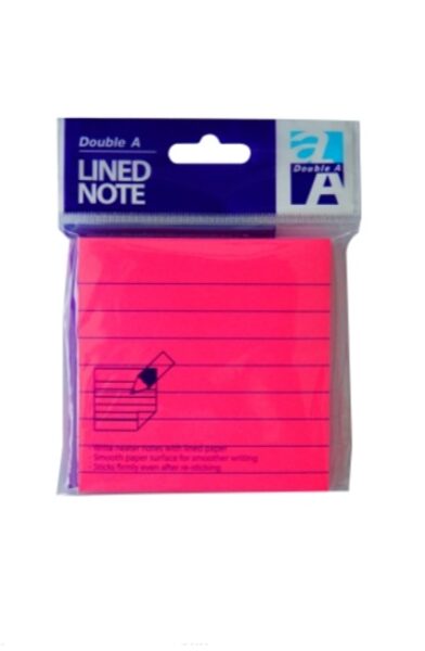 Double A Lipnūs lapeliai Neon Orange 76x76 mm, linijomis, 100 lapelių