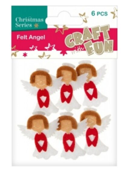 Kalėdinės dekoracijos iš filco „Angelai“ , 6 vnt. CRAFT-FUN