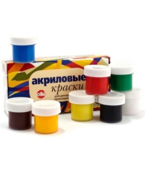 Akrilinių dažų rinkinys "Decor" OLKI, 8 spalvų