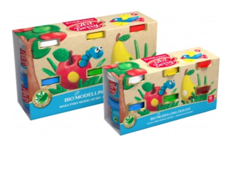 BIO Plastilinas minkymui „Aloe Vera“ Art Berry, 6 spalvų po 35g
